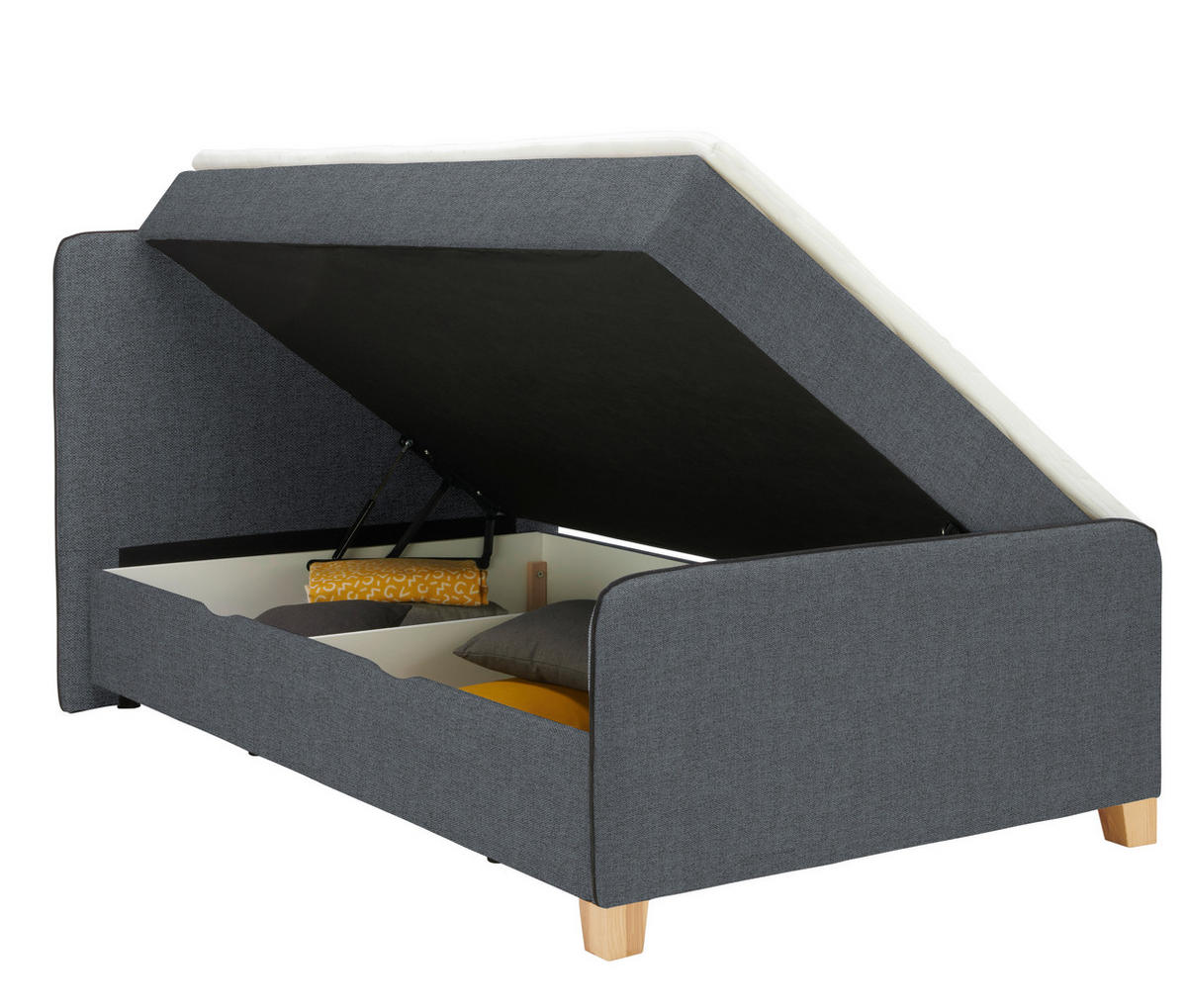 BOXBETT 120/200 cm  Dunkelgrau  - Eichefarben/Dunkelgrau, Design, Holz/Holzwerkstoff (120/200cm) - Moderano