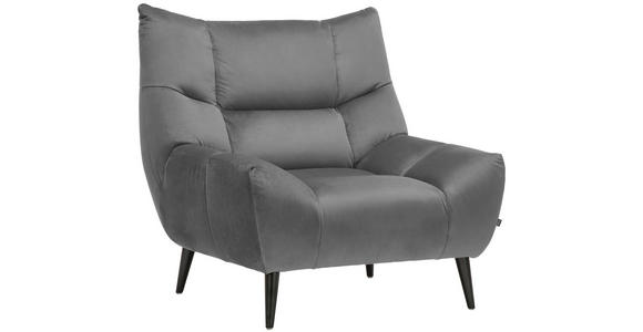 SESSEL in Mikrofaser Grau  - Schwarz/Grau, Design, Textil/Metall (100/104/99cm) - Xora