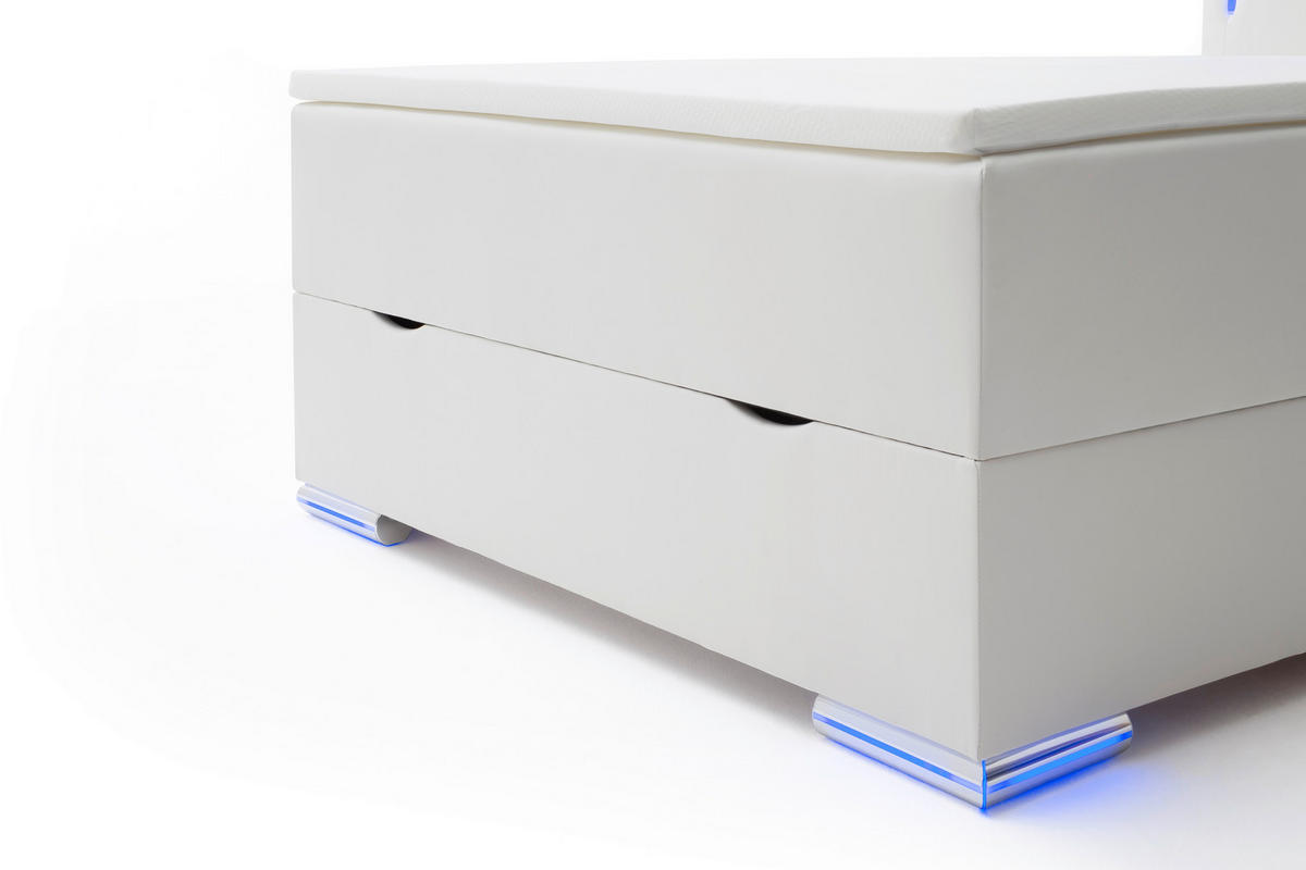 BOXSPRINGOVÁ POSTEĽ, 120/200 cm biela - biela/strieborná, Design, textil/plast (120/200cm) - Xora