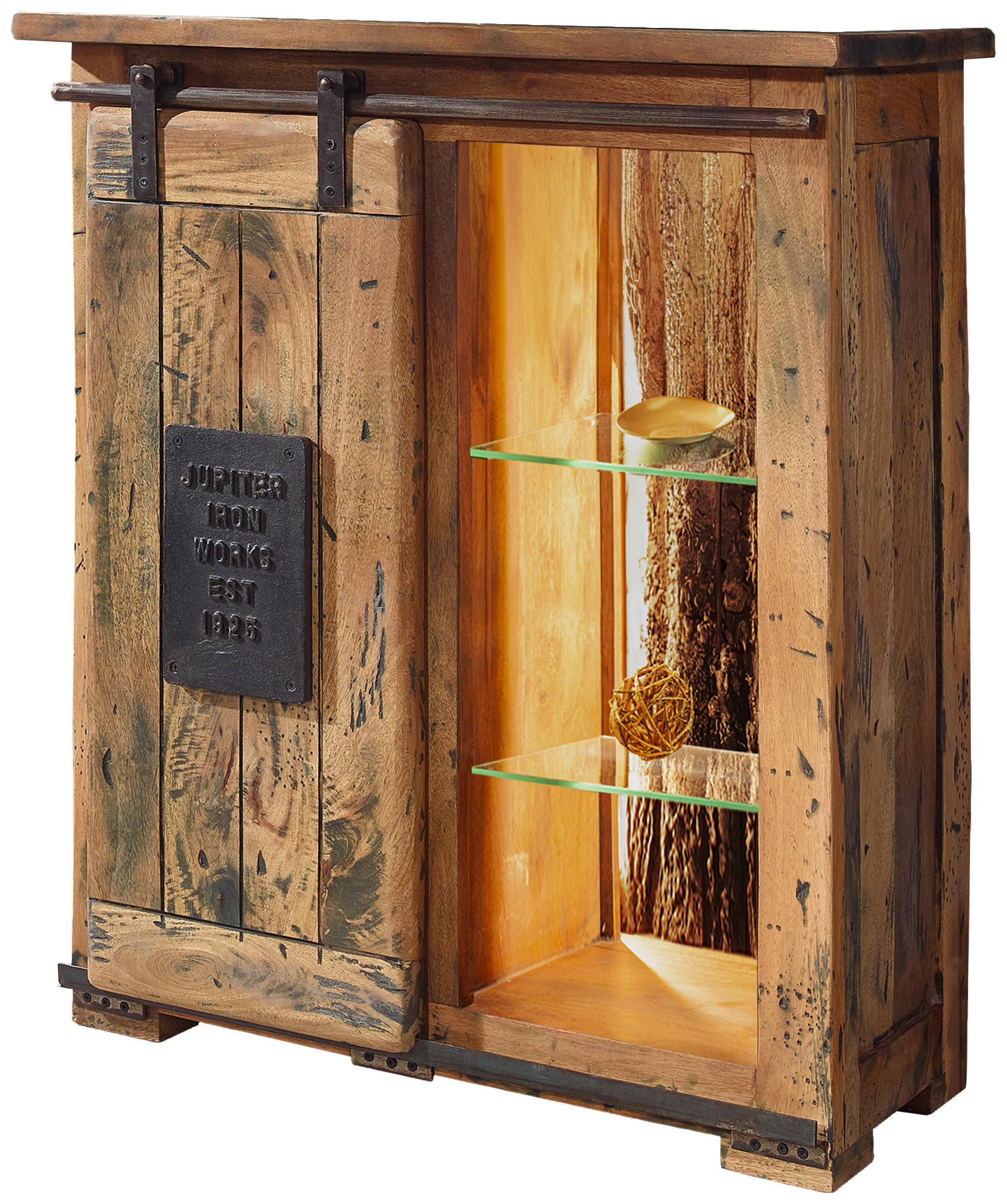 SIDEBOARD  in 90/100/45 cm  - Schwarz/Braun, KONVENTIONELL, Glas/Holz (90/100/45cm) - Livetastic