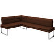 ECKBANK 154/213 cm in Chromfarben, Dunkelbraun - Chromfarben/Dunkelbraun, Design, Textil/Metall (154/213cm) - Novel