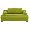 SCHLAFSOFA Samt Olivgrün  - Schwarz/Olivgrün, KONVENTIONELL, Kunststoff/Textil (207/94/90cm) - Carryhome