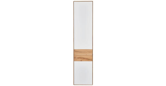 SCHRANK Solida Solida Weiß, Eichefarben 47/205,5/40 cm - Eichefarben/Weiß, Design, Glas/Holz (47/205,5/40cm) - Valnatura