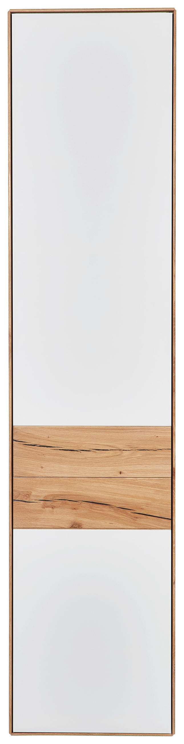 SCHRANK Solida Solida Weiß, Eichefarben  47/205,5/40 cm  - Eichefarben/Weiß, Design, Glas/Holz (47/205,5/40cm) - Valnatura