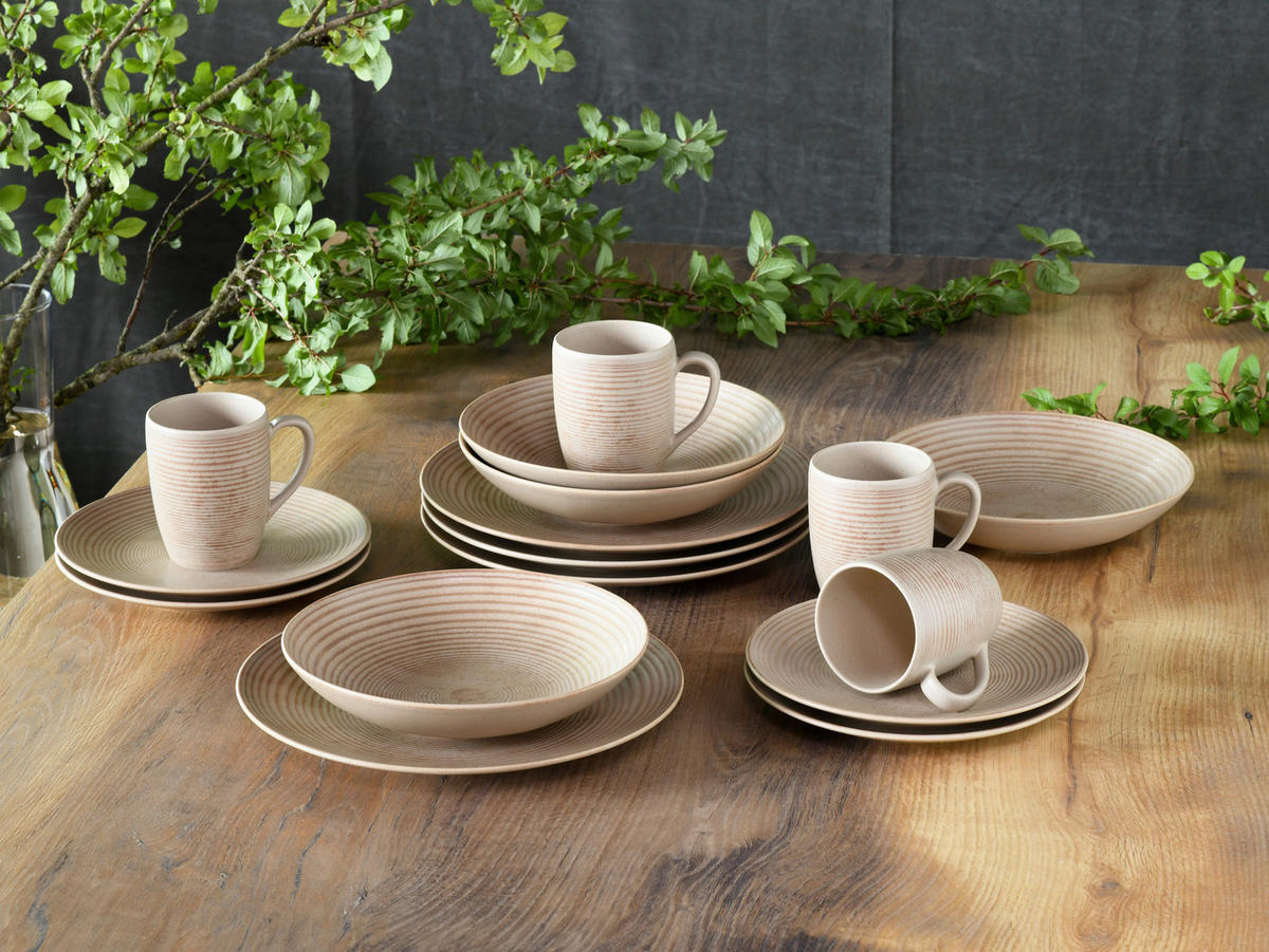 KOMBISERVICE 16-teilig  - Sandfarben, Design, Keramik - Creatable