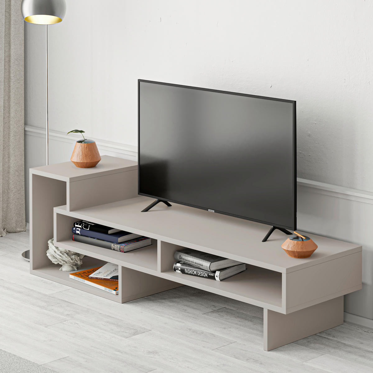 PHONOTISCH - Mokka, Design, Holzwerkstoff (42/136.5/40cm) - Livetastic