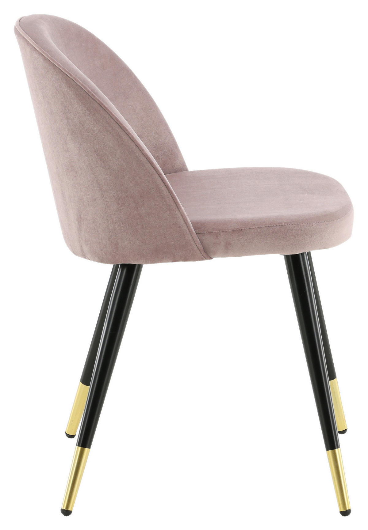 STUHL-SET 2 Stück  in Stahl Velours  - Pink/Messingfarben, Design, Textil/Metall (57/76.5/50cm) - Livetastic