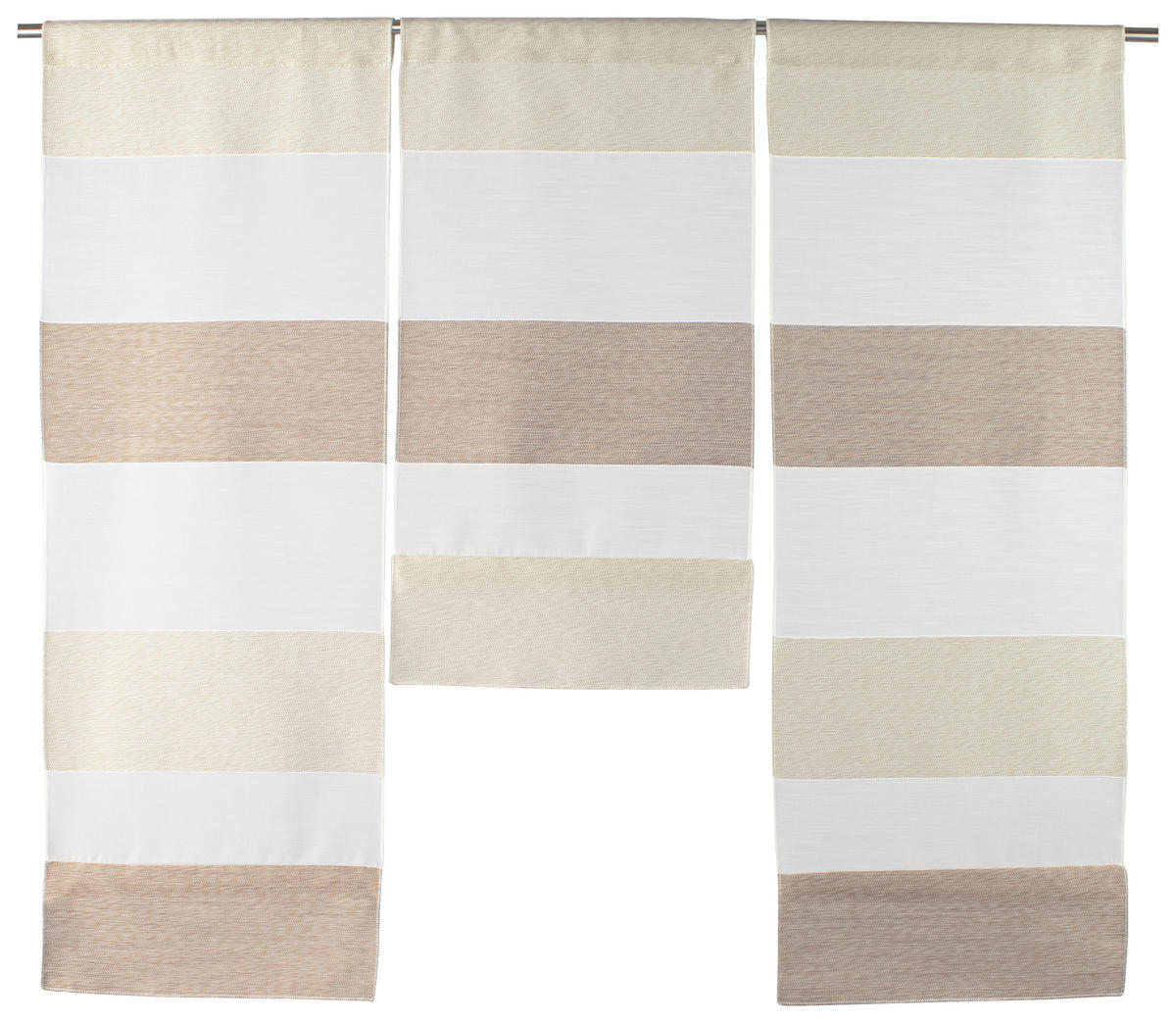 KURZGARDINE 3ER SET   90/80 cm   - Taupe/Beige, Basics, Textil (90/80cm)