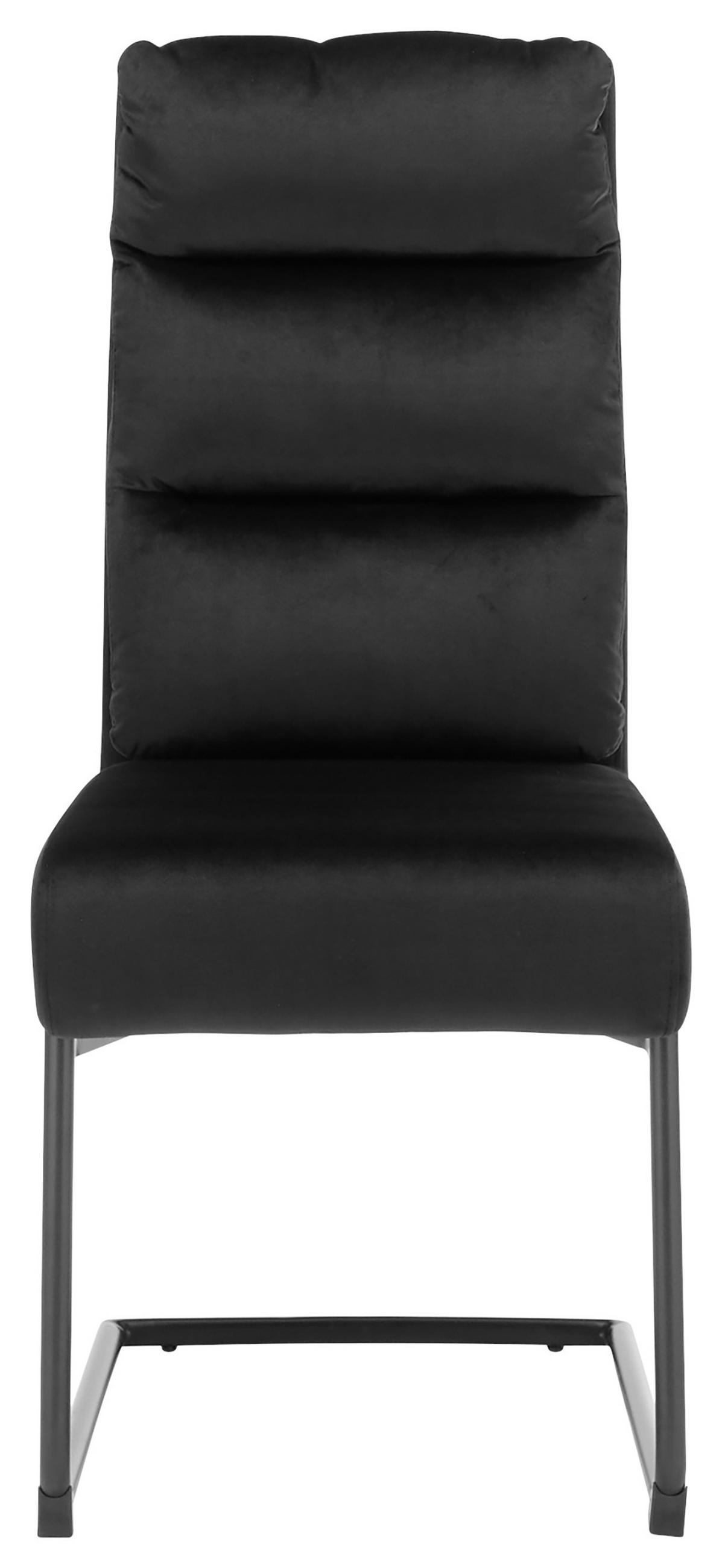 SCHWINGSTUHL  in Eisen Velours  - Schwarz, MODERN, Textil/Metall (46/98/65cm) - Livetastic