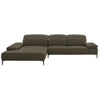 ECKSOFA  in Echtleder Braun  206/322 cm  - Schwarz/Braun, MODERN, Leder/Metall (206/322cm) - Chilliano