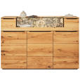 HIGHBOARD Eichefarben  180/119,3/39,5 cm  - Eichefarben/Schwarz, Natur, Glas/Holz (180/119,3/39,5cm) - Valnatura