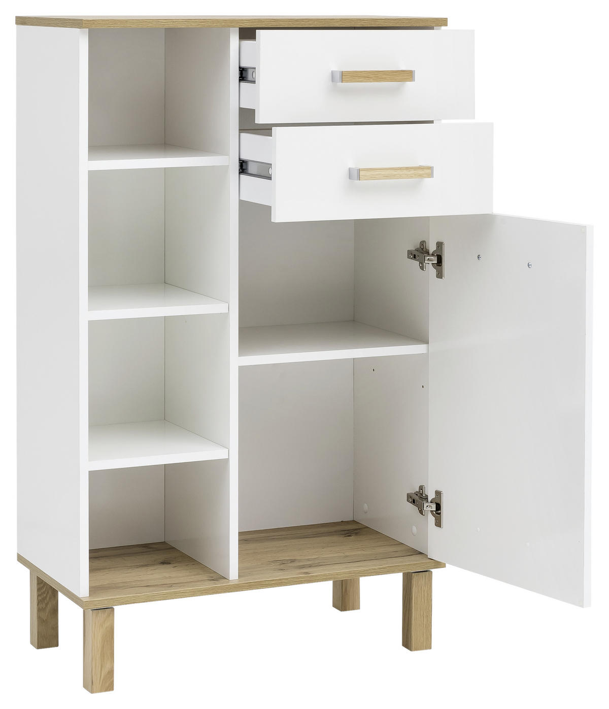 UNTERSCHRANK 67,0/114,5/35,0 cm   - Eichefarben/Weiß, MODERN, Holz/Holzwerkstoff (67,0/114,5/35,0cm) - MID.YOU