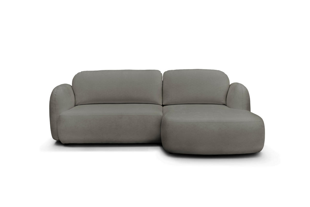 ECKSOFA VELU Grau Chenille  - Schwarz/Grau, Design, Textil (270cm) - MID.YOU