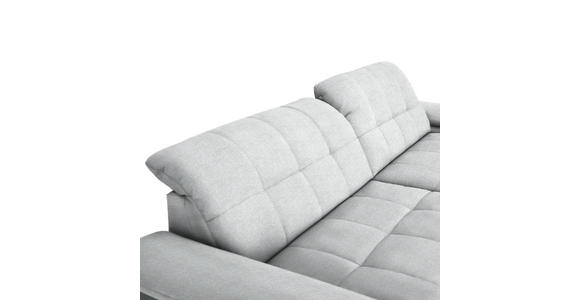 ECKSOFA in Webstoff Hellgrau  265/180 cm  - Hellgrau/Schwarz, Design, Textil/Metall (265/180cm) - Carryhome