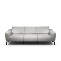 3-SITZER-SOFA Cosy Chenille Hellgrau  - Hellgrau/Schwarz, Design, Textil/Metall (250/86/86-94cm) - SENSOO