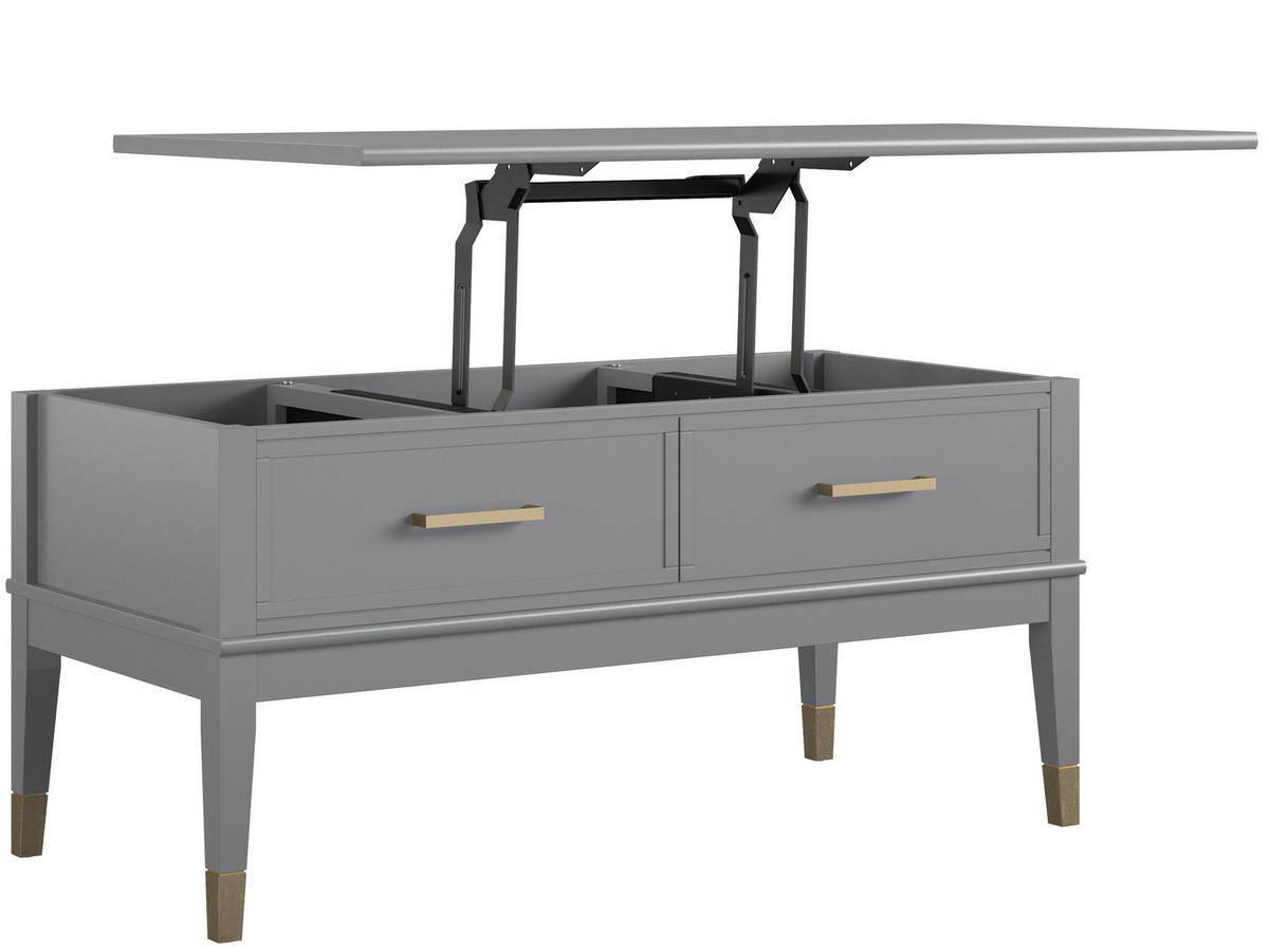 COUCHTISCH Westerleigh 106/52/51 cm rechteckig Graphitfarben  - Messingfarben/Graphitfarben, Design, Holzwerkstoff/Metall (106/52/51cm) - MID.YOU