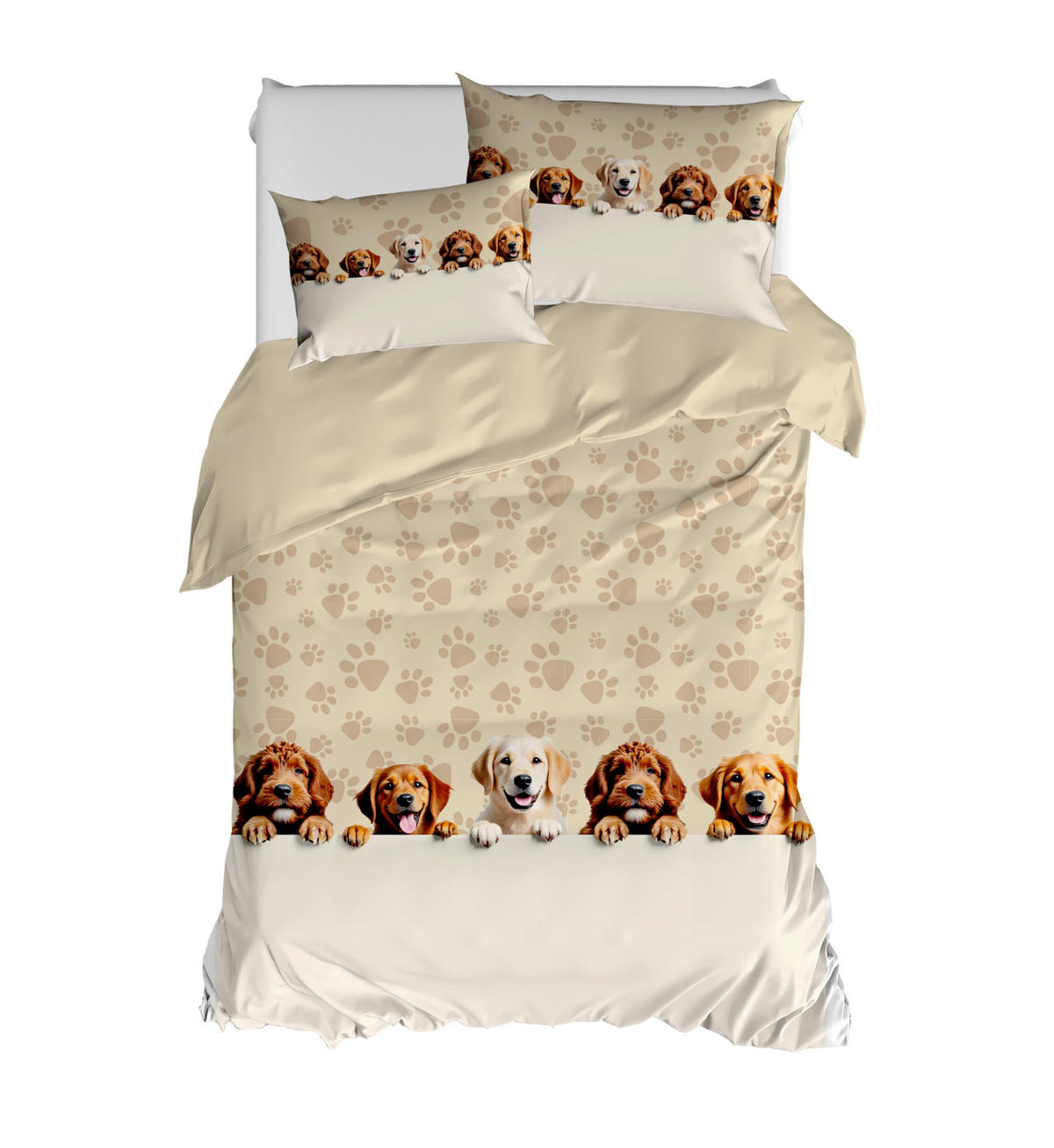 ÁGYNEMŰHUZAT-GARNITÚRA  - bézs, Basics, textil (35cm)