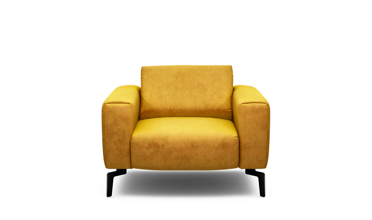 SESSEL in Samt Gelb  - Gelb/Schwarz, Design, Textil/Metall (110/85/86-94cm) - SENSOO