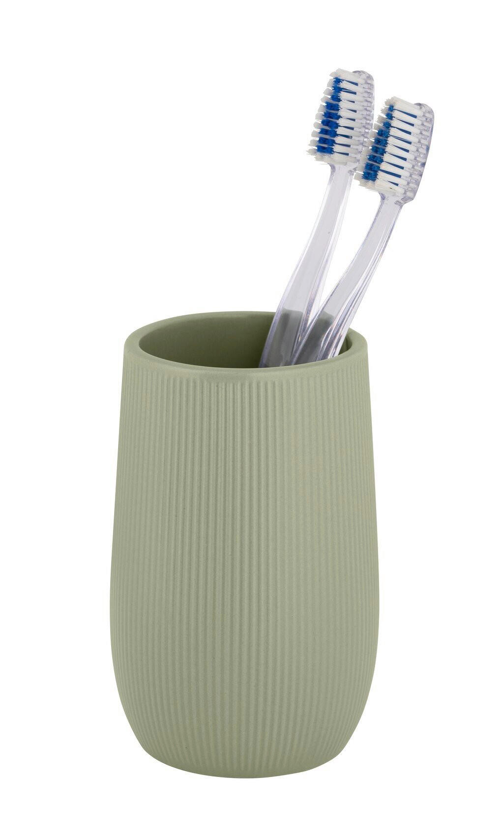 ZAHNPUTZBECHER FABLO  - Grün, Basics, Keramik (8/12/8cm) - Wenko