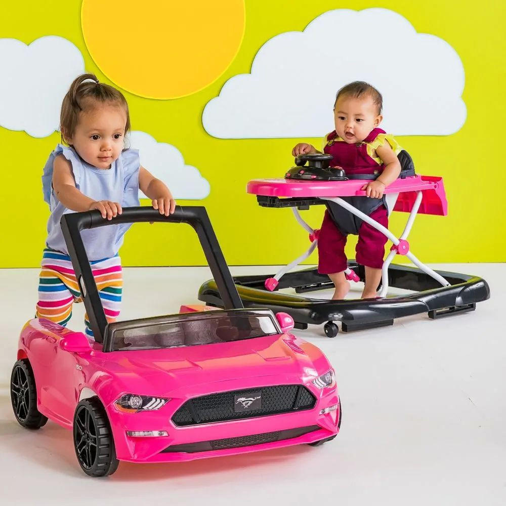 LAUFLERNWAGEN - Pink/Schwarz, Basics, Kunststoff/Textil (72,4/63,5/50cm)
