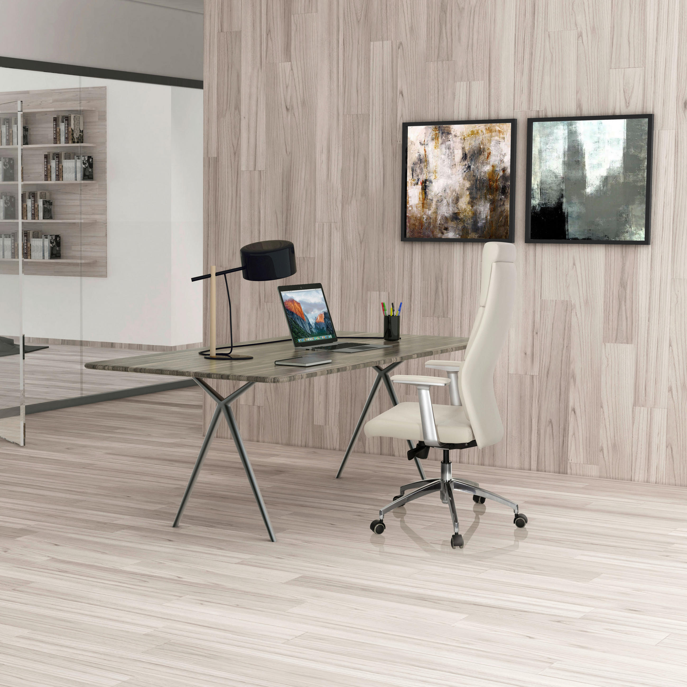 CHEFSESSEL Lederlook Creme, Silberfarben  - Silberfarben/Creme, MODERN, Leder/Kunststoff (60/131/52cm) - MID.YOU