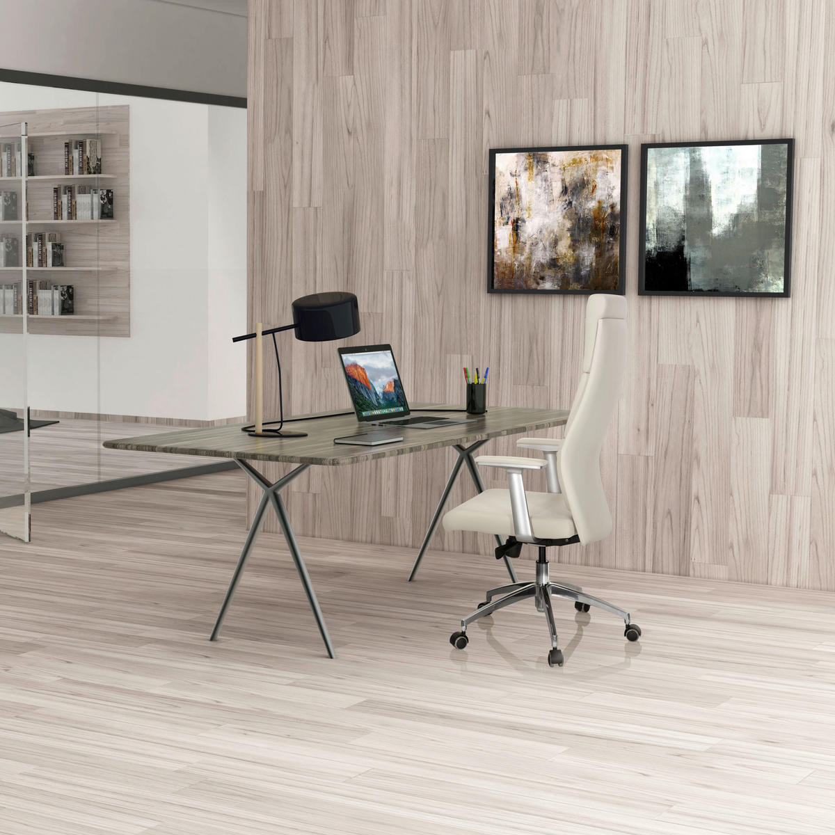 CHEFSESSEL  in Lederlook Creme  - Creme, MODERN, Leder/Kunststoff (60/131/52cm) - MID.YOU