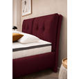 POLSTERBETT Matratze, Lattenrost, Topper Bordeaux 180/200 cm - Bordeaux/Schwarz, KONVENTIONELL, Leder/Holz (180/200cm) - Novel