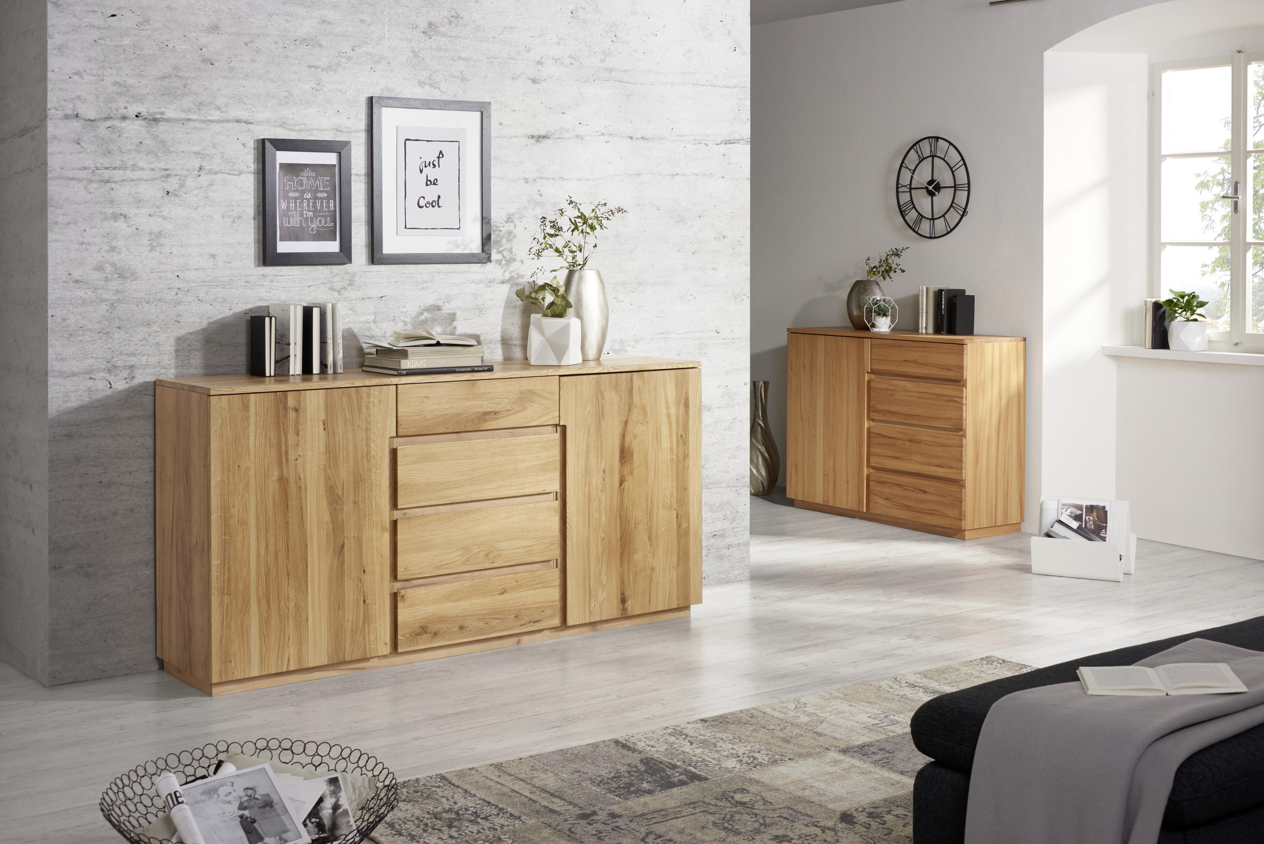 KOMODA, jadrový buk, farby buka, 120/89,2/41 cm - farby buka, Konventionell, drevo/kompozitné drevo (120/89,2/41cm) - Linea Natura
