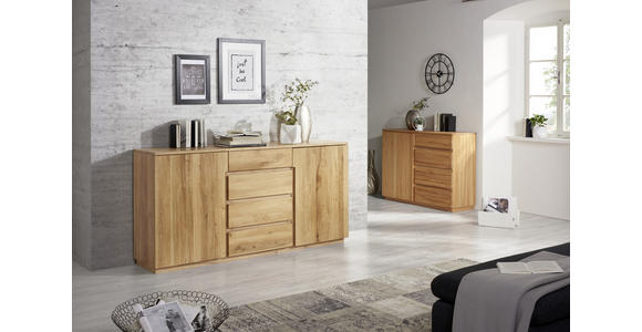 KOMMODE Kernbuche teilmassiv Buchefarben - Buchefarben, KONVENTIONELL, Holz/Holzwerkstoff (120/89,2/41cm) - Linea Natura