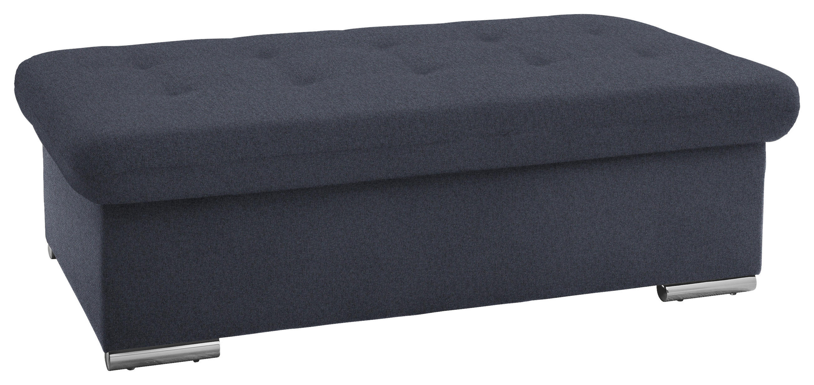 HOCKER in Textil Grau  - Silberfarben/Grau, Design, Textil/Metall (137/43/74cm) - Cantus