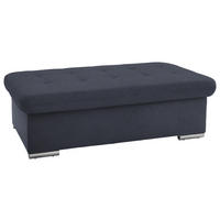 HOCKER in Textil Grau  - Silberfarben/Grau, Design, Textil/Metall (137/43/74cm) - Cantus