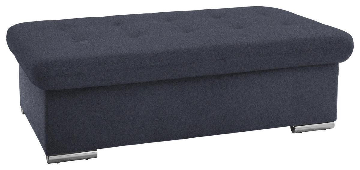 HOCKER in Textil Grau  - Silberfarben/Grau, Design, Textil/Metall (137/43/74cm) - Cantus