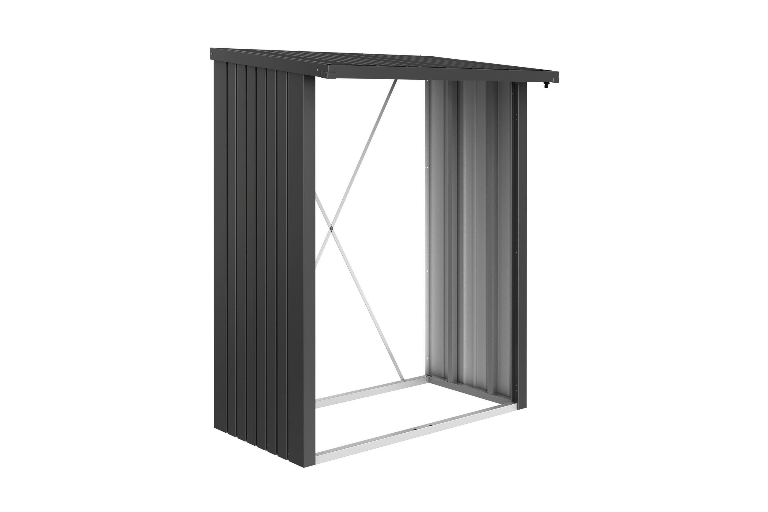 Biohort Kaminholzregal Woodstock Dunkelgrau 157x199x102 cm