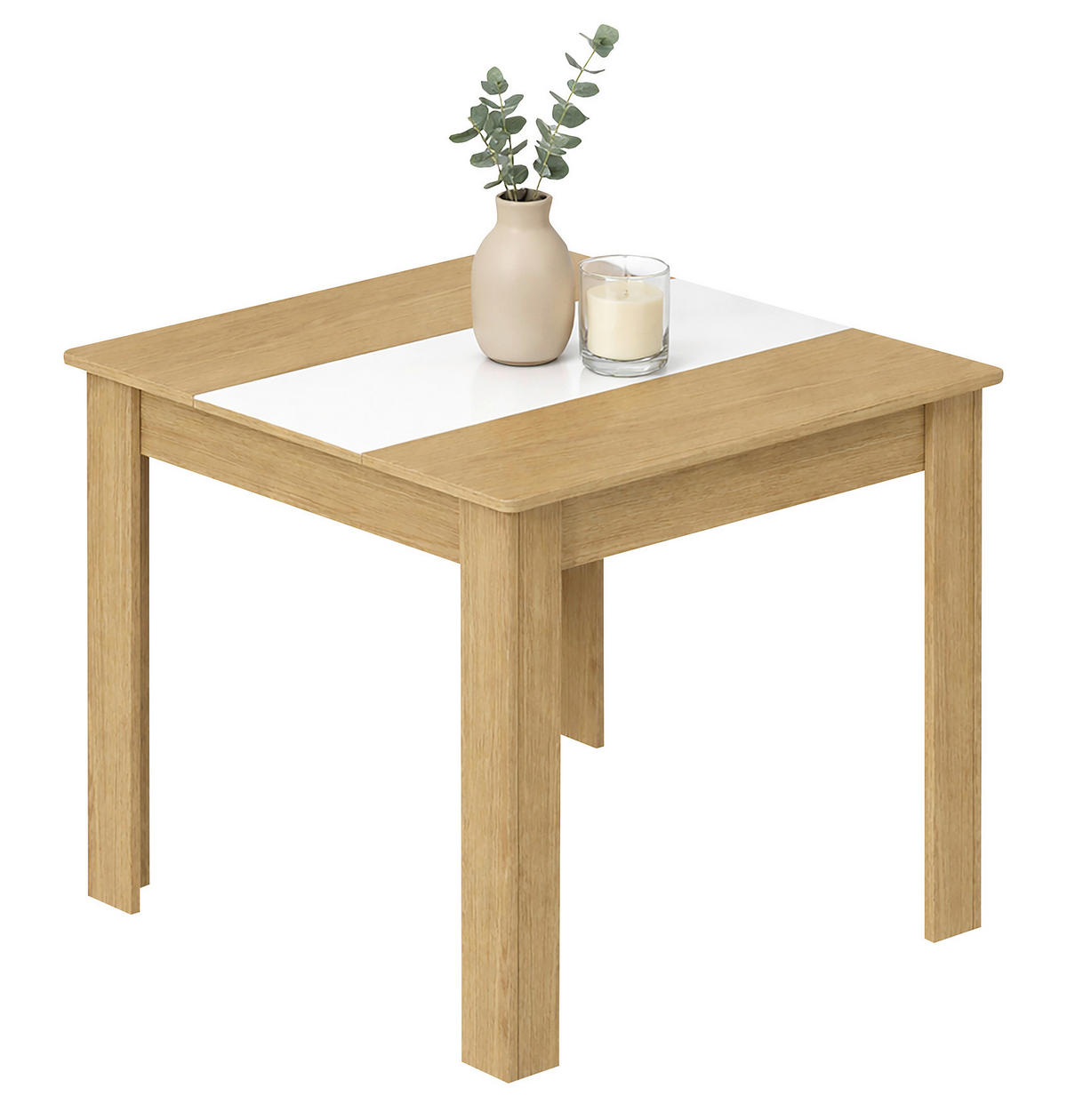 ESSTISCH 80/80/75 cm Nachbildung  Holzwerkstoff quadratisch Weiß, Honigeiche  - Honigeiche/Weiß, MODERN, Holzwerkstoff (80/80/75cm) - MID.YOU