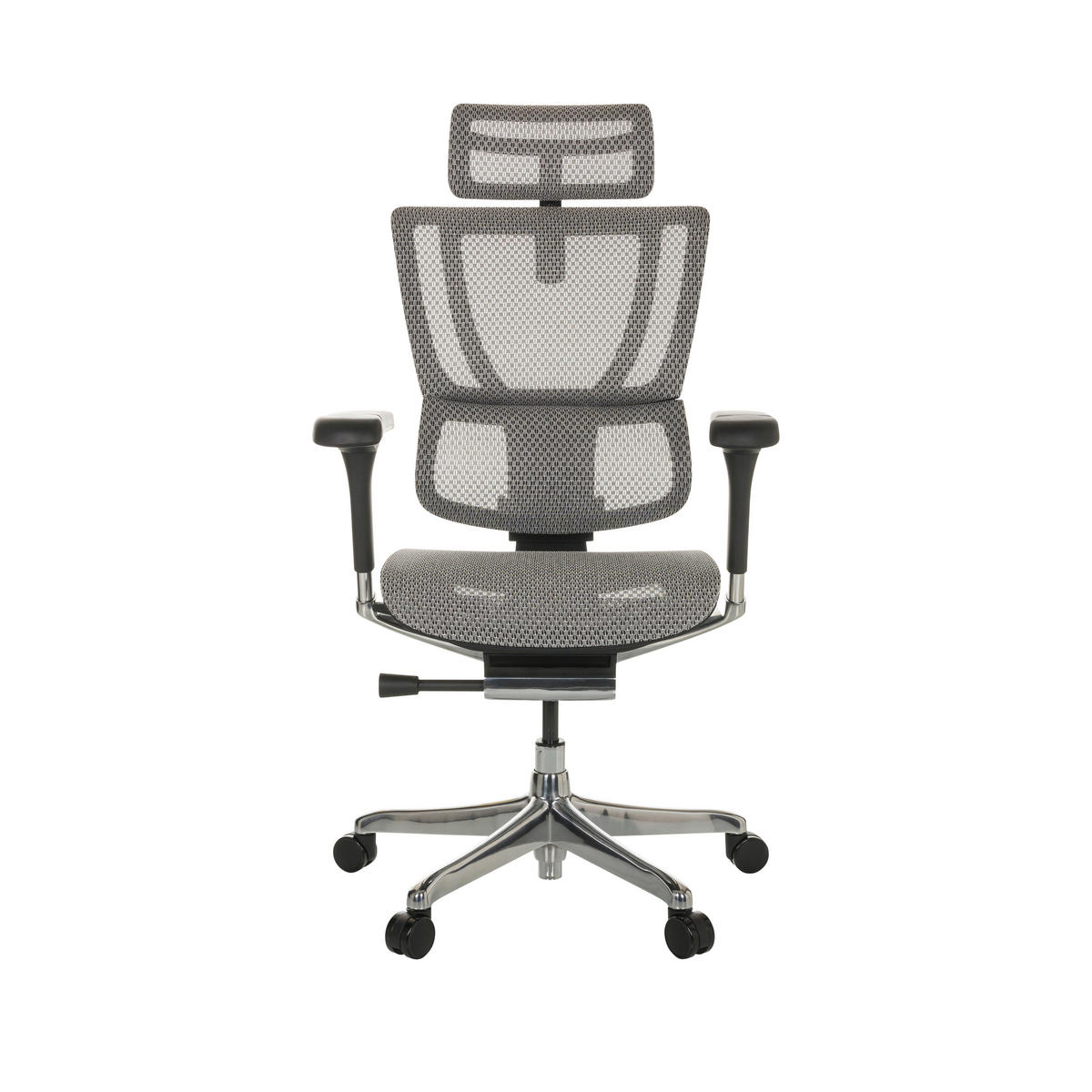 DREHSTUHL Netz Hellgrau  - Silberfarben/Hellgrau, Basics, Kunststoff/Textil (69/116-138/66cm) - MID.YOU