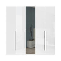ORMAR SA KLASIČNIM VRATIMA bela, bela visoki sjaj  227/224/56 cm  - bela visoki sjaj/bela, Dizajnerski, metal/pločasti materijal (227/224/56cm)