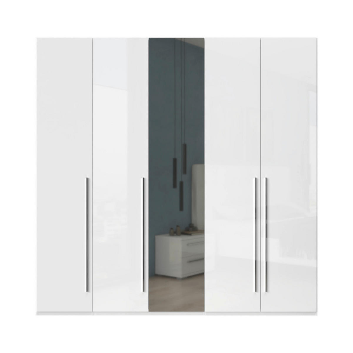 ORMAR SA KLASIČNIM VRATIMA bela, bela visoki sjaj  227/224/56 cm  - bela visoki sjaj/bela, Dizajnerski, metal/pločasti materijal (227/224/56cm)