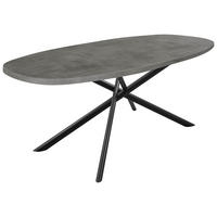 ESSTISCH Schwarz, Schieferfarben bootsförmig  in verschiedenen Holzdekoren erhältlich  - Schieferfarben/Schwarz, Basics, Holzwerkstoff/Metall (200/105/76cm) - Celina Home