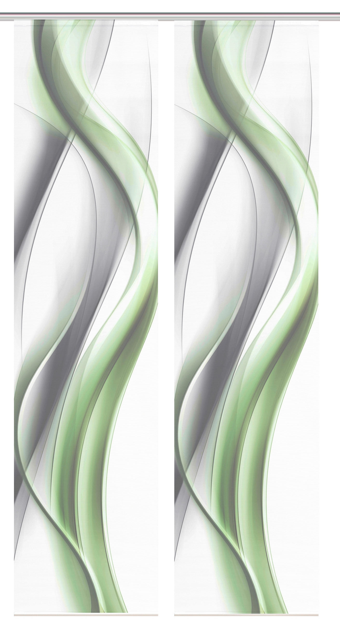 XXXLutz Flächenvorhang Cara Grau, Grün, Weiß 60x260 cm