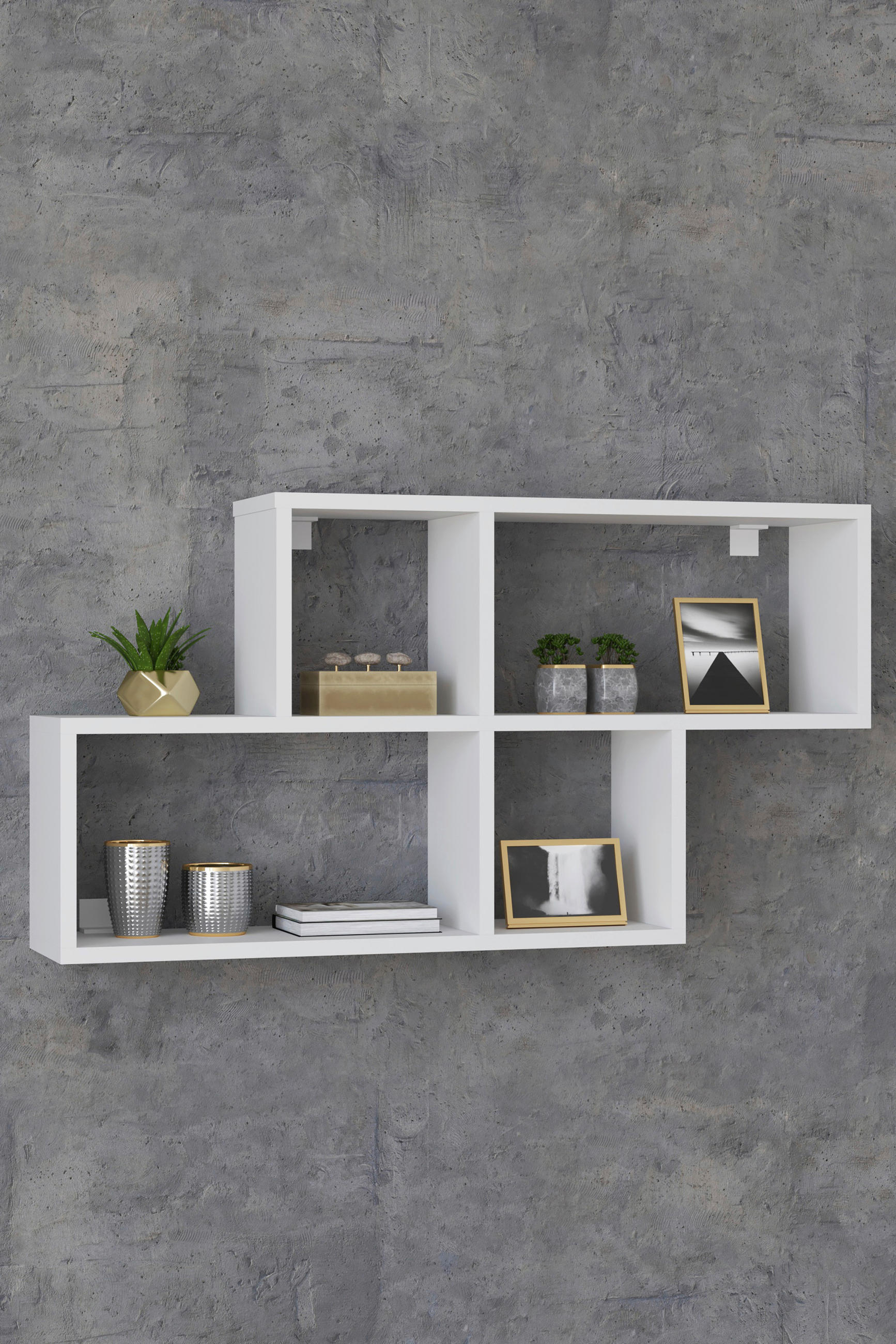 VÄGGHYLLPLAN 100/53/20 cm  - vit, Modern, trämaterial (100/53/20cm) - MID.YOU