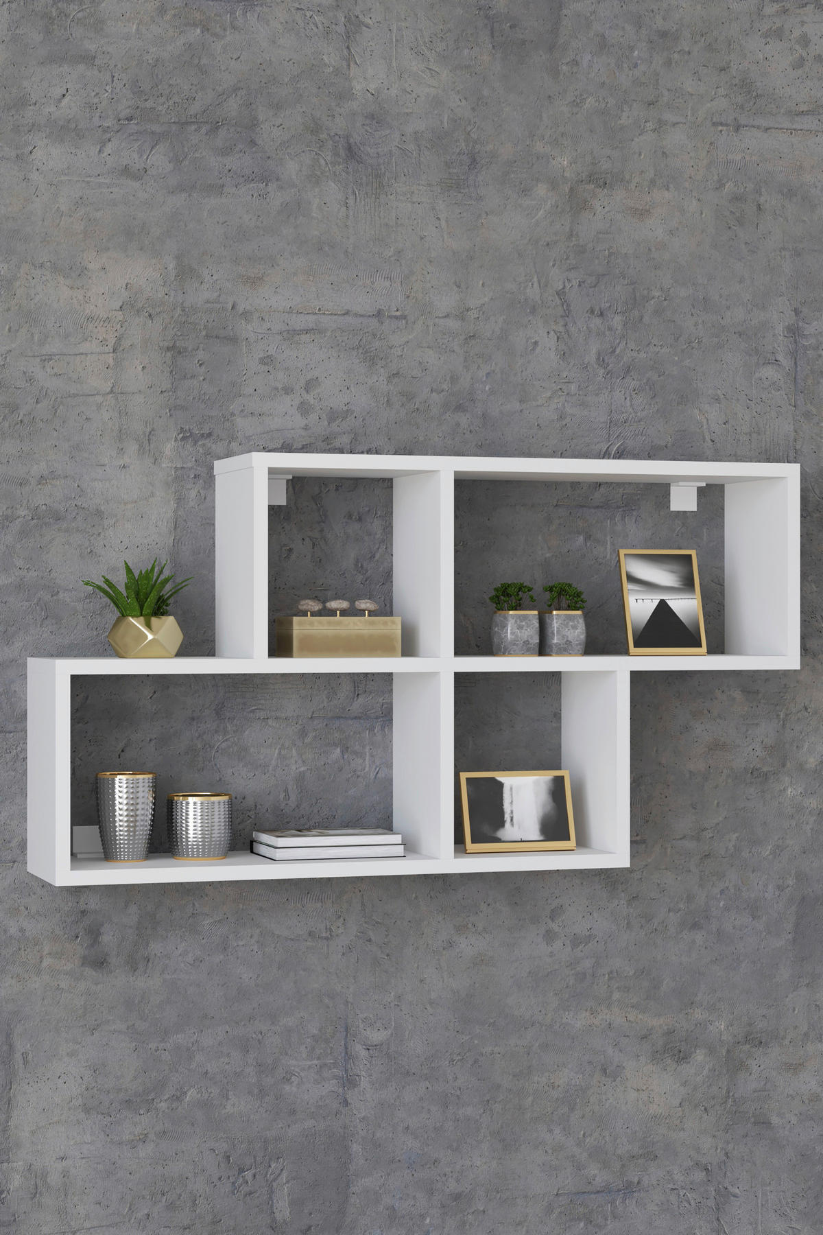 WANDREGAL Weiß  - Weiß, MODERN, Holzwerkstoff (100/53/20cm) - MID.YOU