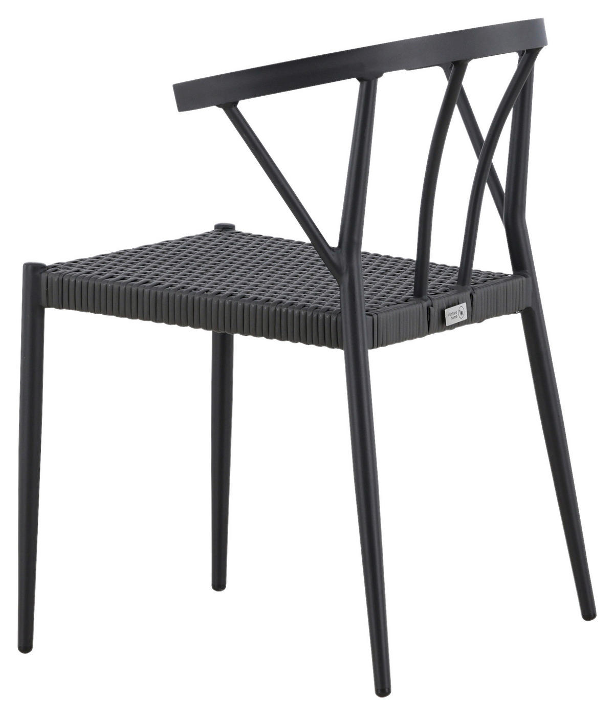 GARTENSTUHL-SET Aluminium Schwarz  - Schwarz, KONVENTIONELL, Kunststoff/Metall (47/79,5/49cm) - Gardenson