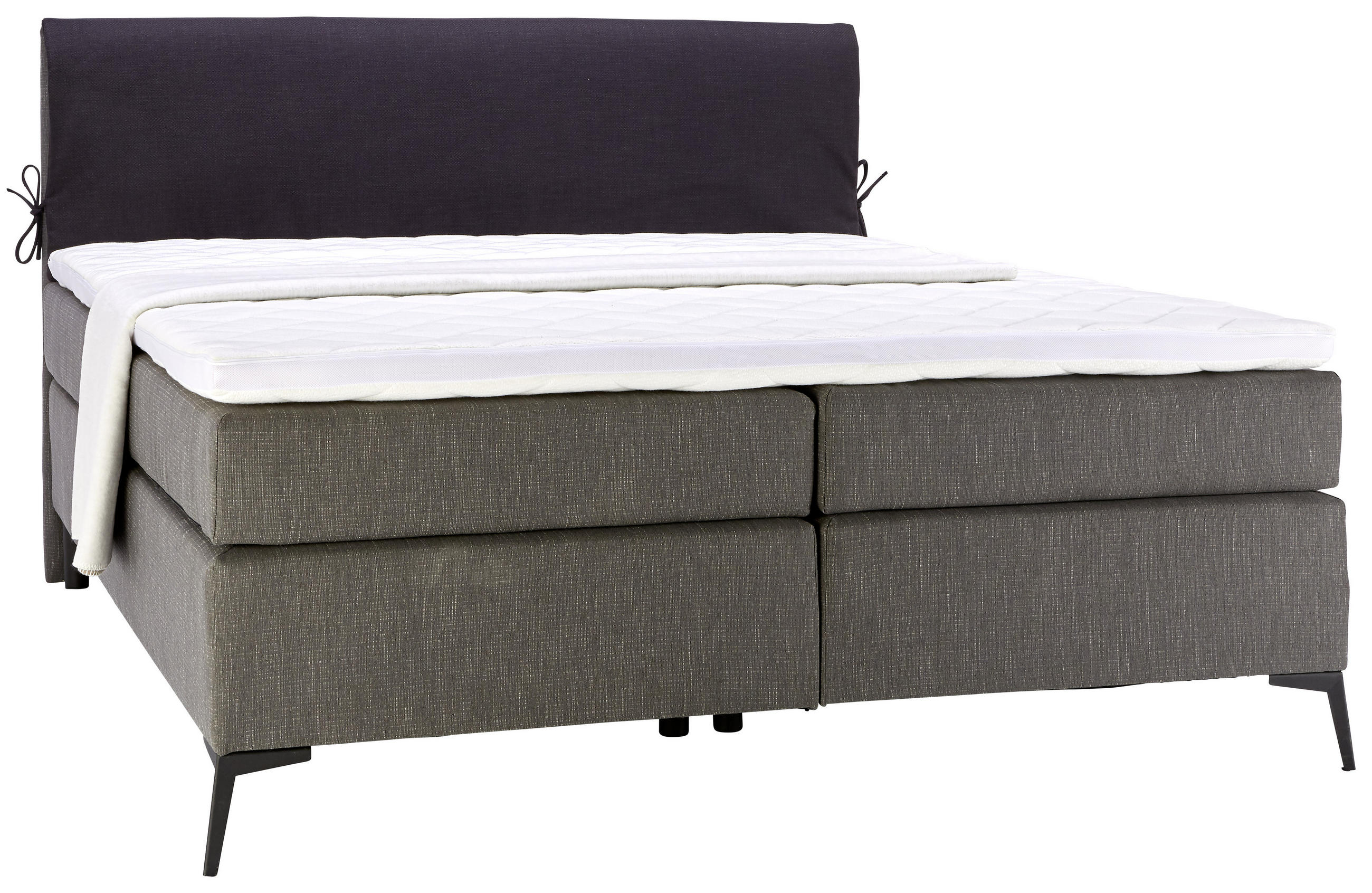 Boxspringbett 200/200 cm in Anthrazit, Schwarz