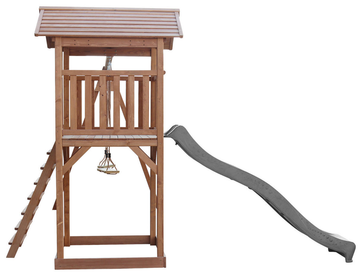 SPIELTURM 356,6/241,9/349 cm  - Braun/Grau, KONVENTIONELL, Holz/Kunststoff (356,6/241,9/349cm) - Ambia Garden