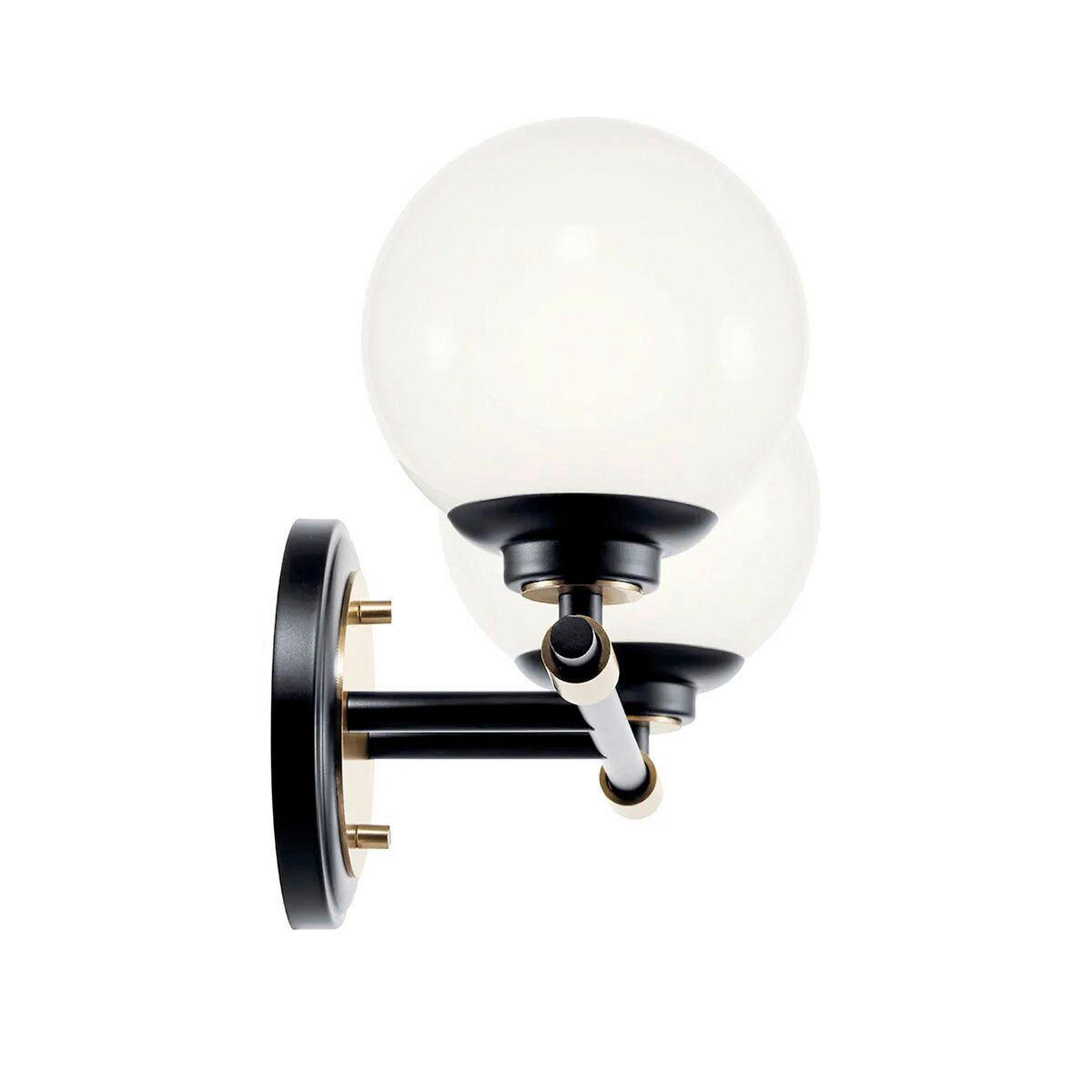 BADEZIMMER-WANDLEUCHTE - Champagner/Schwarz, Konventionell, Glas/Metall (22,2/37,3/16.6cm) - Elstead Lighting