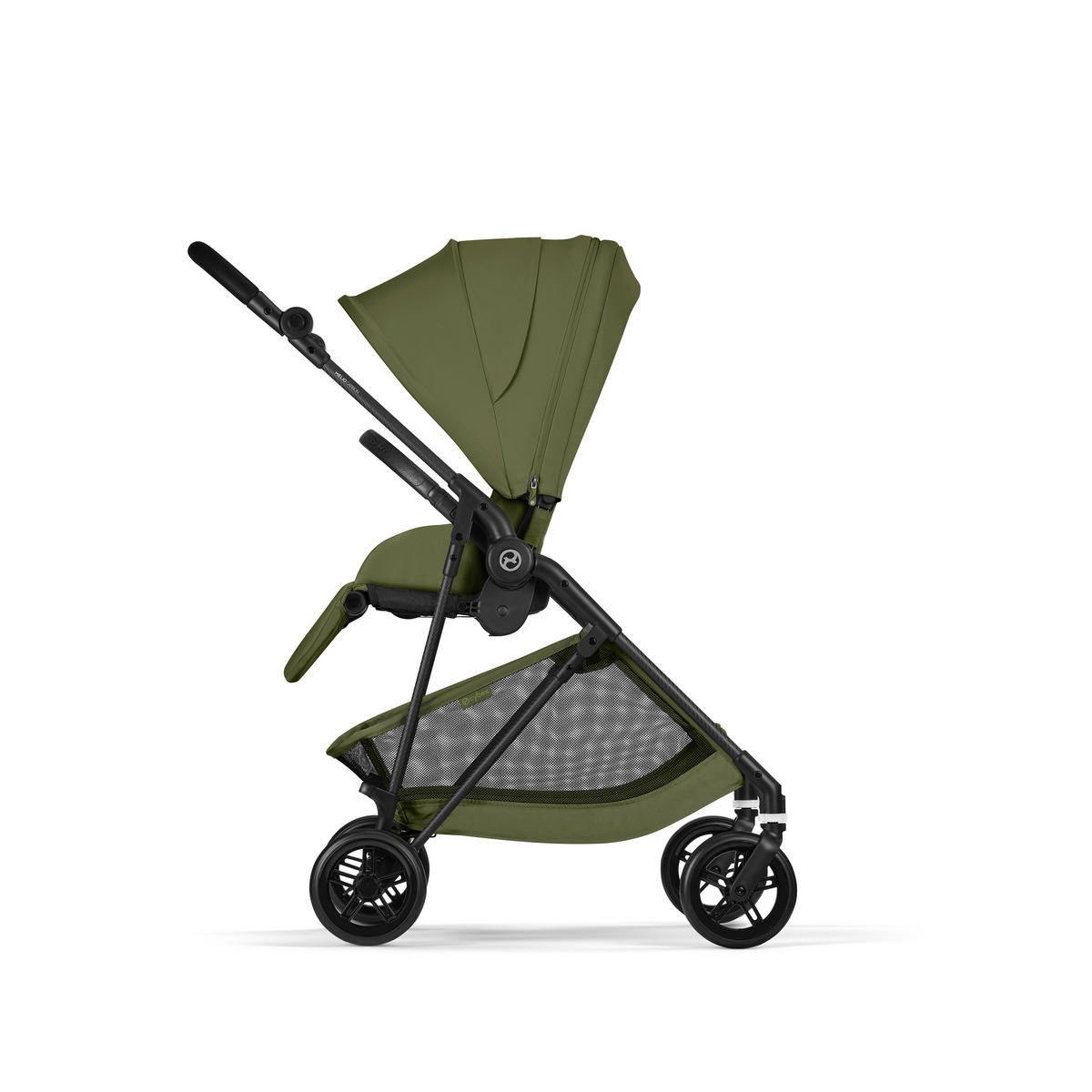 KINDERWAGEN  Melio Carbon  Moss Green  - Khaki/Schwarz, Basics, Textil/Metall (82-91/49/96,5 - 107cm) - cybex GOLD