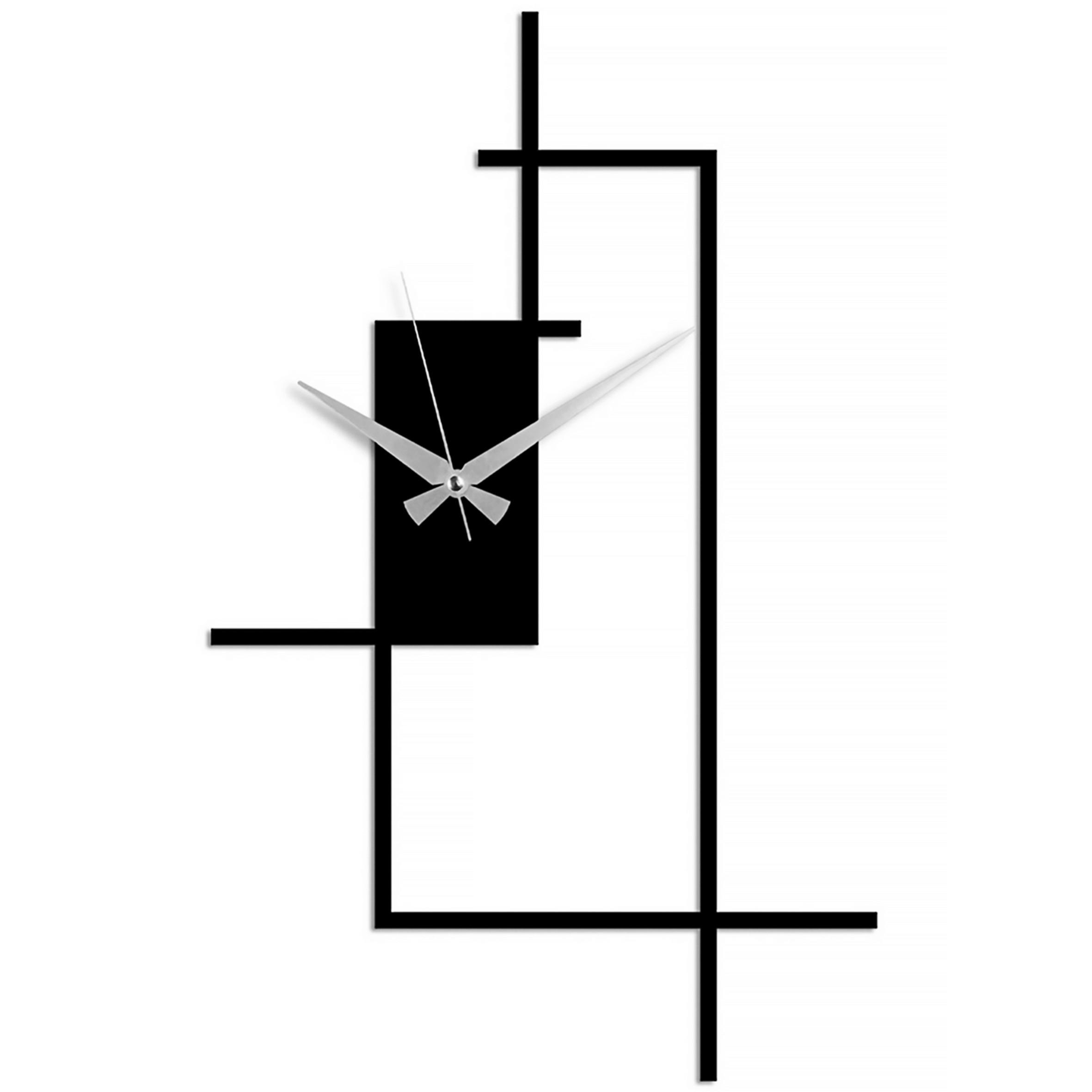 WANDUHR Schwarz 30/49/3 cm  - Schwarz, LIFESTYLE, Metall (30/49/3cm)