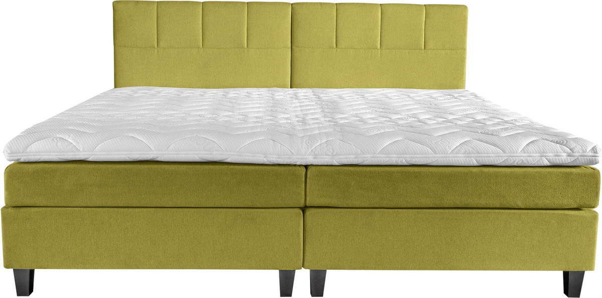 BOXSPRINGBETT 240/200 cm  in Grün  - Wengefarben/Grün, Trend, Holz/Textil (240/200cm) - Esposa