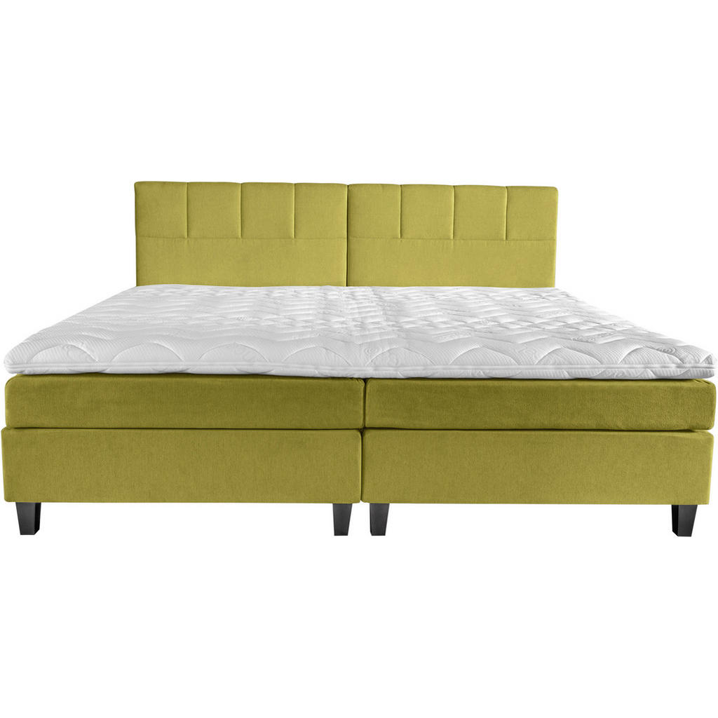 Thumbnail - Esposa Boxspringbett, Grün, Textil, Buche, H2, 5-Zonen, Höhe ca. 19 cm, 240x200 cm, Oeko-Tex® Standard 100, Über- und So...
