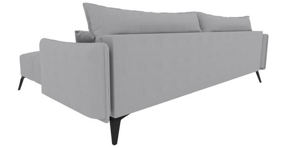 ECKSOFA  in Cord Hellgrau  253/180 cm  - Hellgrau/Schwarz, KONVENTIONELL, Textil/Metall (253/180cm) - Carryhome